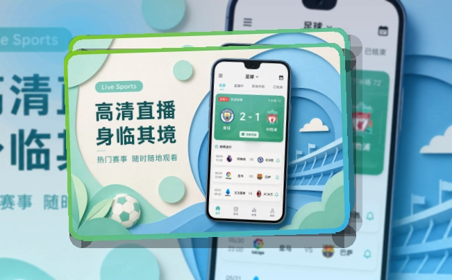 快速入口 · 直播比分App · 移动端体验更连贯界面展示